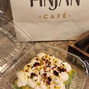 a piece of cake in a plastic container