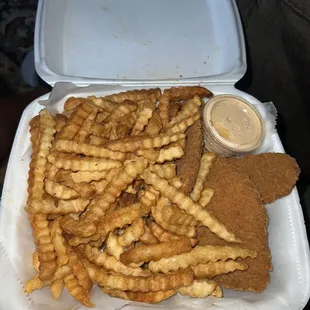 Fries and chicken tenders