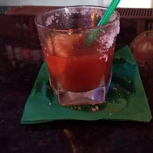 Yum! Took picture too late...because it tasted so good. Deborah's spicy bloody mary!!!