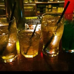 a row of cold drinks