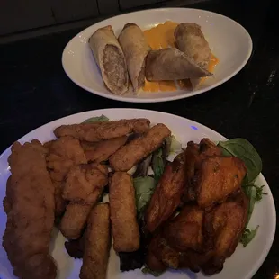 Sampler and Philly Spring Rolls