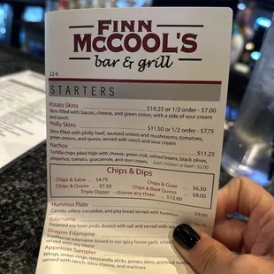 menu