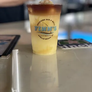 Piña Colada with a rum floater