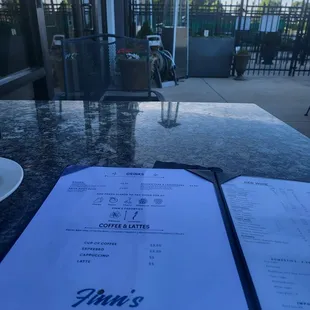 Outside seating might be nicer after dark when you don&apos;t see the cars right beside the patio...