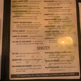 menu