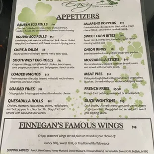 Great menu