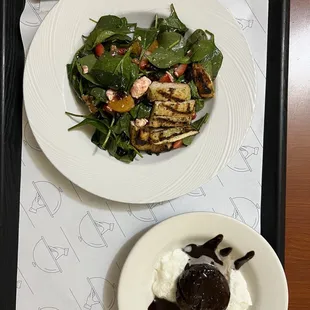 Strawberry Spinach Salad and Lava Cake