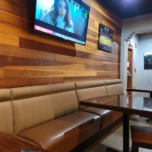 a television in the corner