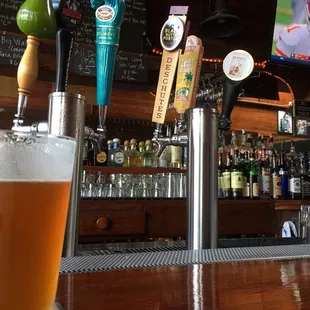 A glass of IPA while waiting for our spot next door