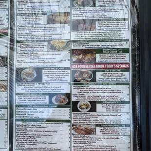 a menu for a restaurant