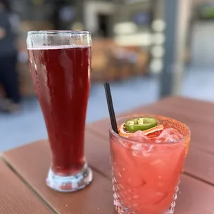 Spicy blood orange margaritas