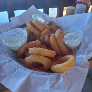 Frank's basket of melt-in-your-mouth onion rings
