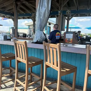 Rooftop bar and our server