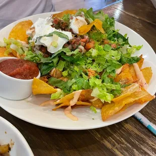 Chicken nachos... was a lot of lettuce though