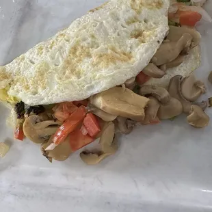 Vegetable egg, white omelette