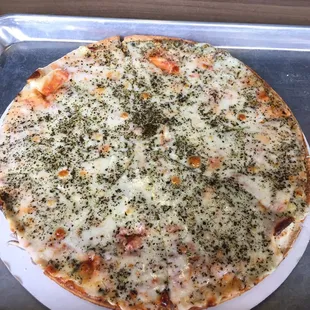 Three cheese pizza. 12 inch