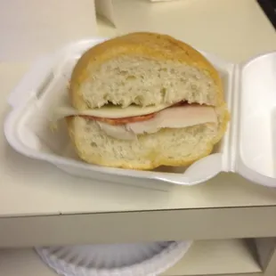 1/2 of Fino's Penn Station sandwich. Believe me, no shortage of bread here folks. Be prepared... order the soft bread version.