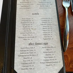 menu