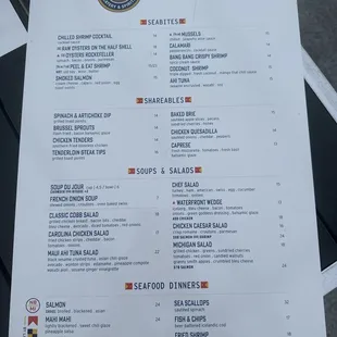 menu, sushi and sashimi