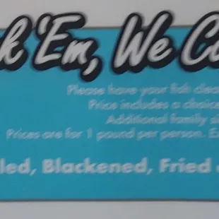 Portion of menu