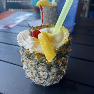 Pina Colada in a Pineapple