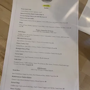 Regular menu March '23