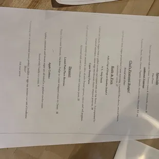 Specials Menu Mar '23