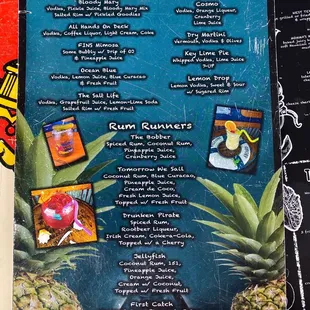 Drink menu