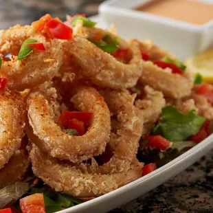 a plate of fried squids