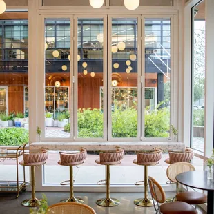 the interior of a cafe