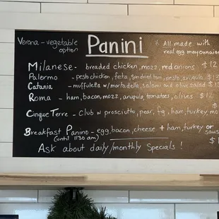 Panini menu