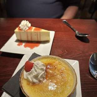 Dessert! Crème brûlée and cheesecake