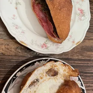 Breakfast sandwich and finocchiona panini