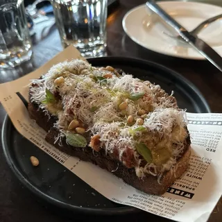 Charred Pepper & Eggplant Crostino