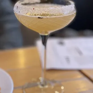 The wife&apos;s cool drink and fancy photo (yes covering up I forget what she ordered)