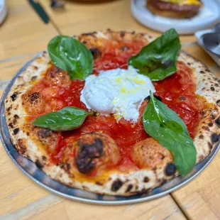 Burrata Pie - D.O.P. Cherry Tomato, Fresh Basil, Whole Ball of Lioni Burrata