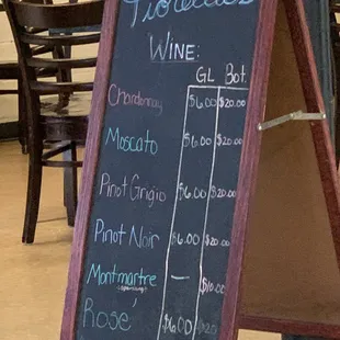 Wine list