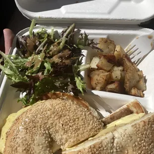 Sausage egg &amp; cheese bagel