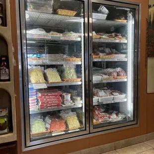 Frozen meats and pastas