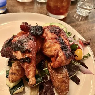 Spatchcock chicken entree