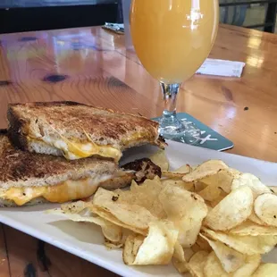 The grilled cheese. The homemade chips were amazingly light and crispy!