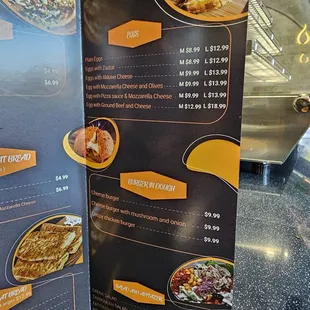 a menu for a restaurant