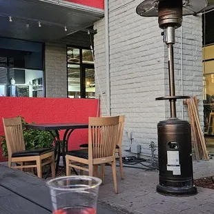 Strawberry seltzer on the patio