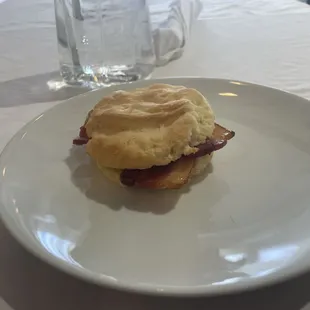 Bacon and pepperjack biscuit- I skipped the egg.