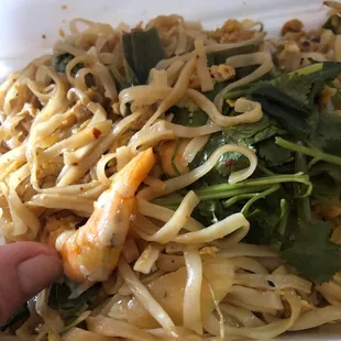 Pad tia is dry. Bland and shrimp are still filled with veins - @sh*t".    Gross. $24 for a kids size take out