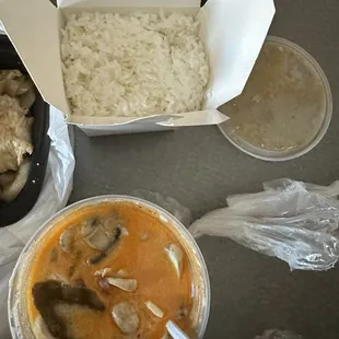 Spicy Tom Kha Soup White rice