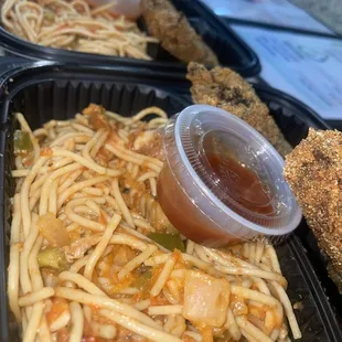 Vegan Fish + Spaghetti on #SoulfoodSunday at Fresh Rootz