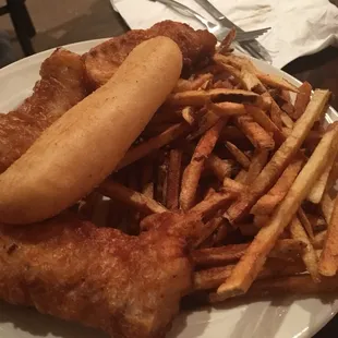 Fish fry dinner with fresh cut fries