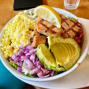 Chopped Cobb w. salmon added....huge