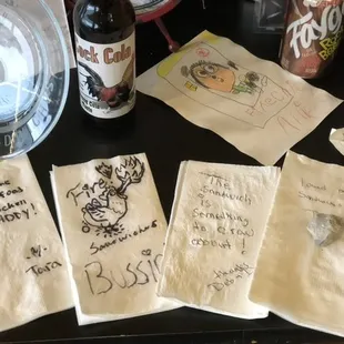 Love notes from their customers!